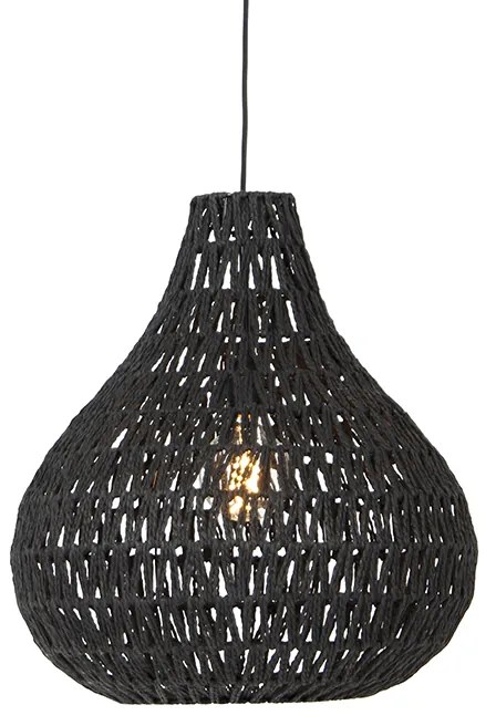 Retro závesné svietidlo čierne 45 cm - Lina Drop