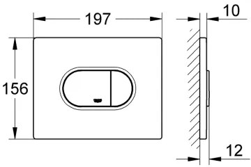 GROHE 38858SH0 - Splachovacie tlačidlo ARENA COSMOPOLITAN 156 × 197 mm biele