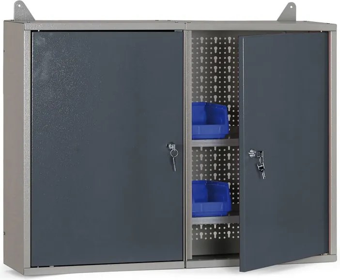 Závesná skrinka na stenu G1, 600 x 800 x 200 mm, 2 dvere, perforovaná