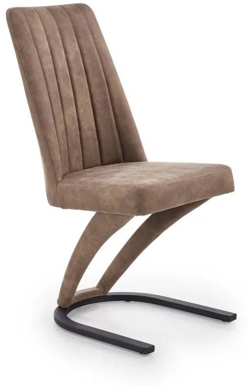 Jedálenská stolička MARK – ekokoža, hnedá
