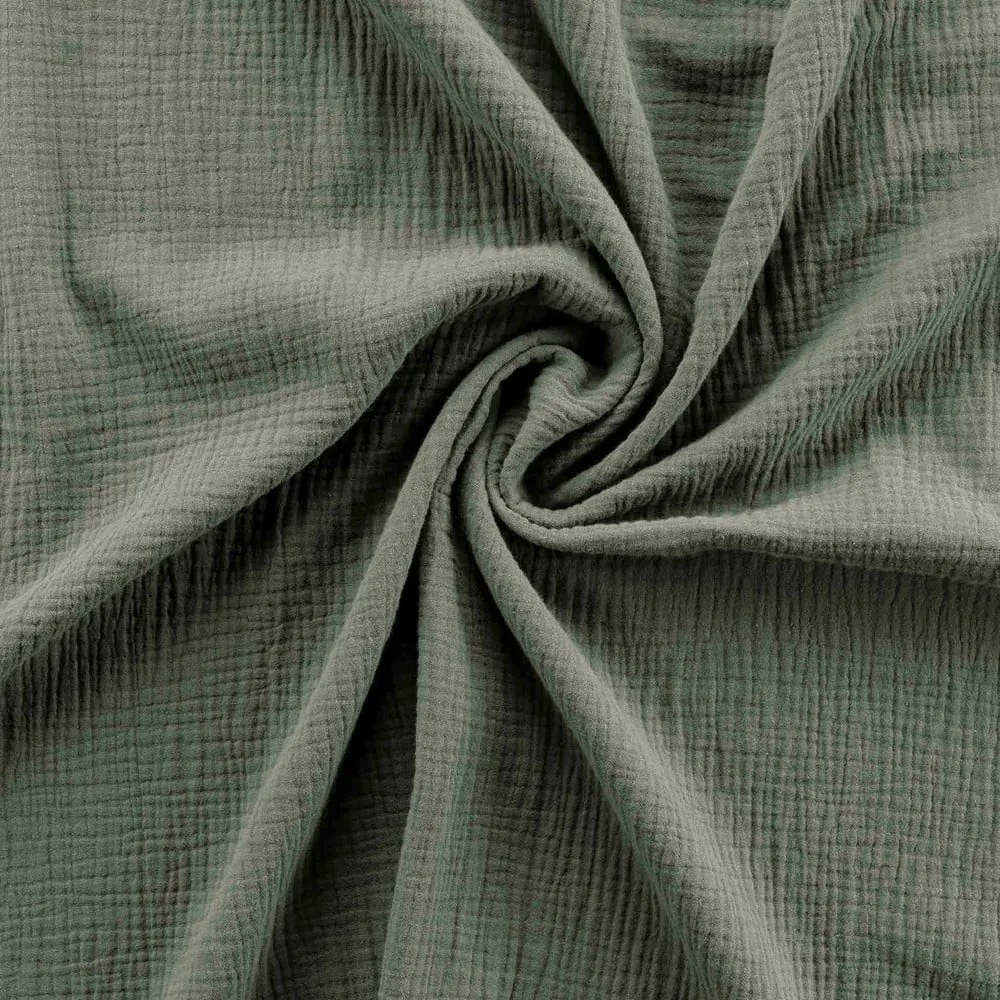 Kaki predĺžené mušelínové obliečky na dvojlôžko 220x240 cm Angelia – douceur d'intérieur