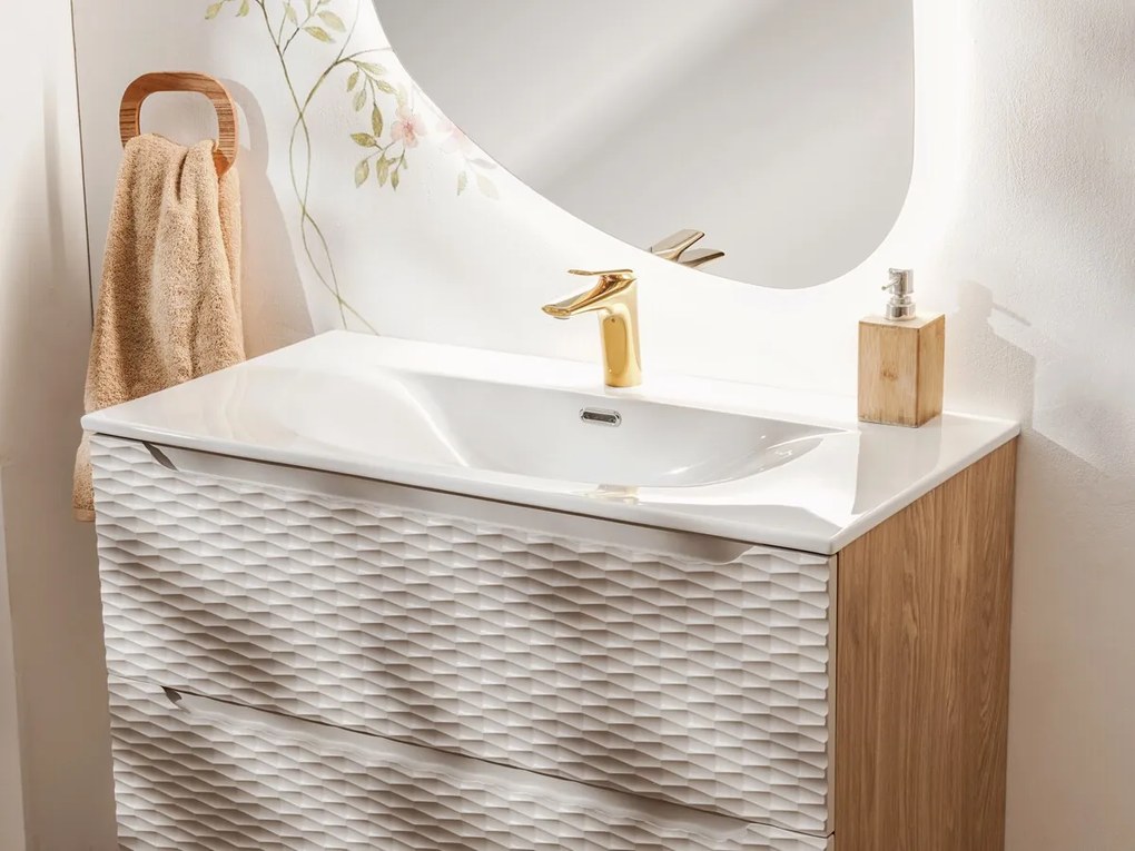 Dvojité keramické zapustené umývadlo Sky 120 cm biele