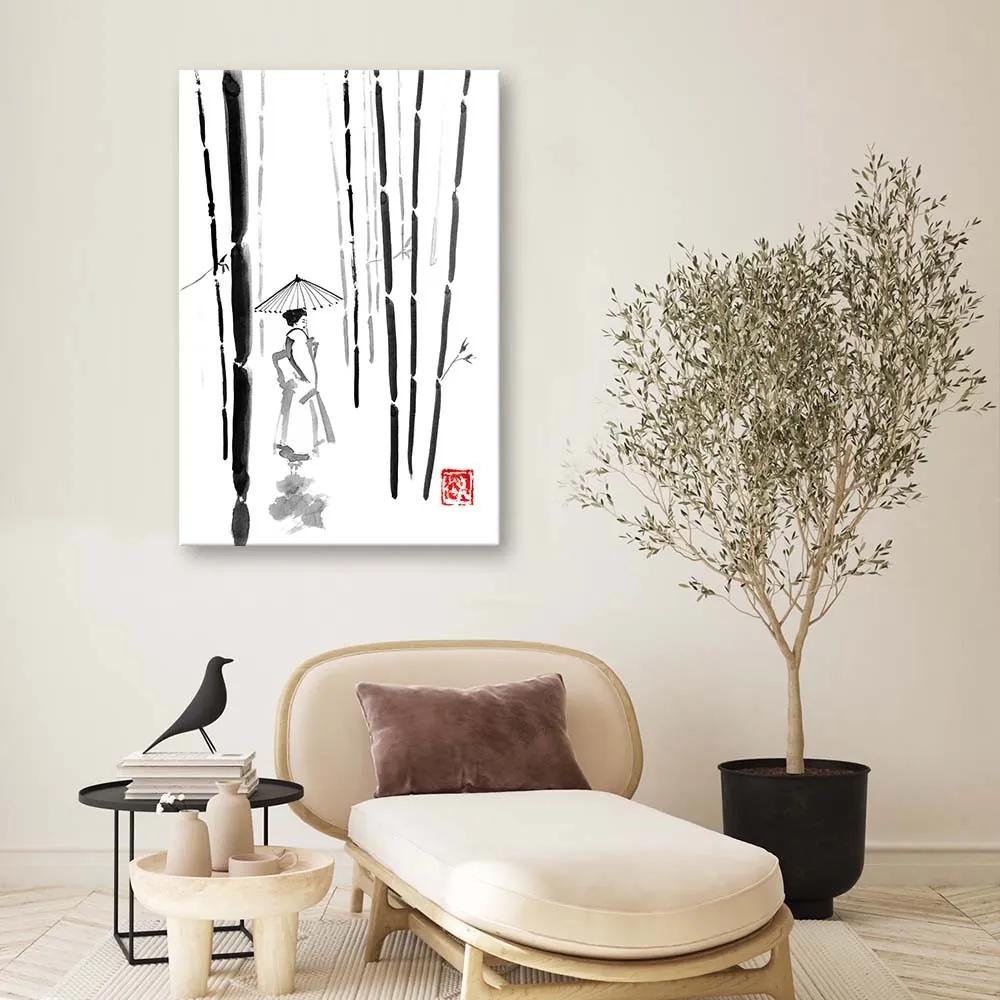 Gario Obraz na plátne Gejša v bambusoch - Péchane Rozmery: 40 x 60 cm