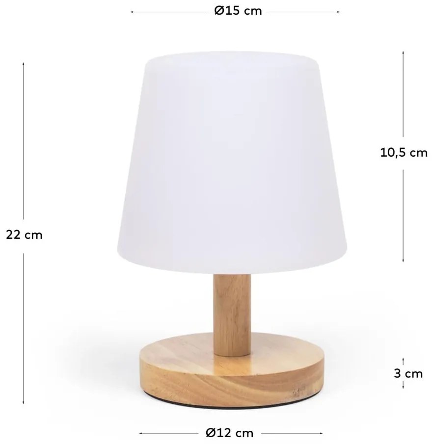 LED stmievateľná stolová lampa v prírodnej farbe (výška 22 cm) Ambar - Kave Home