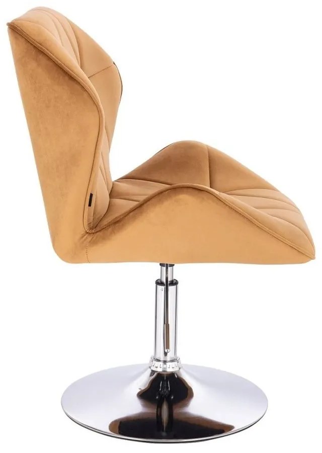 LuxuryForm DESIGN Stolička MILANO MAX VELUR na striebornom tanieri - hnedá