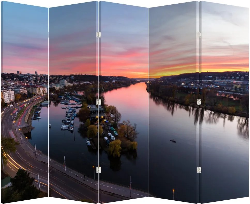Paraván - Nočná Praha (210x170 cm)