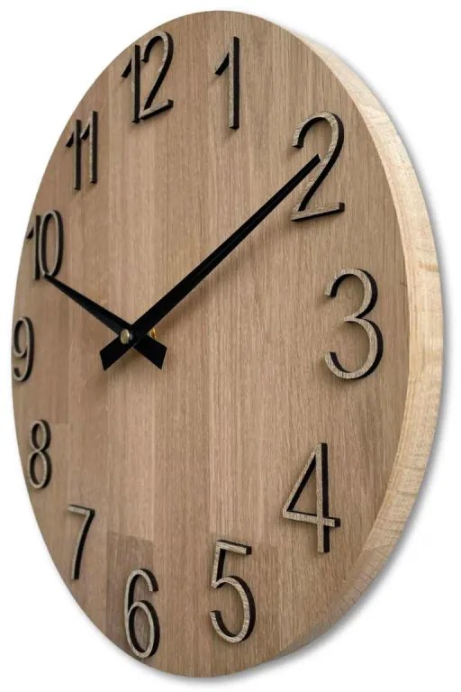 Elegantné nástenné hodiny z masívneho dubu I SENTOP MAS016-OSMO-3041-hands/silver