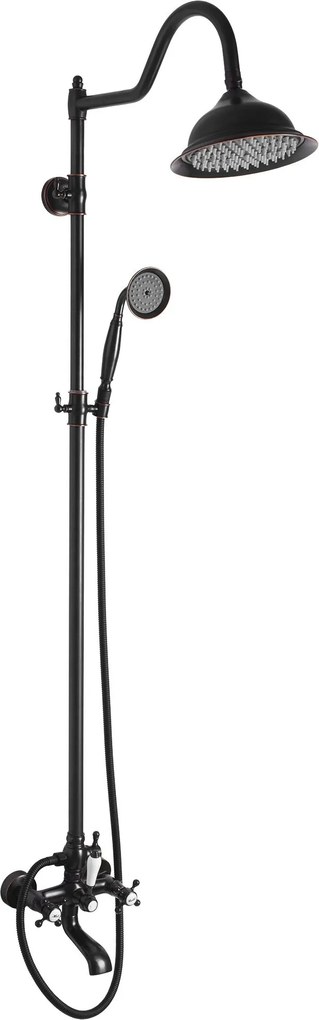 Rea Bergamo, sprchový set v retro štýle, čierna matná, REA-P5001