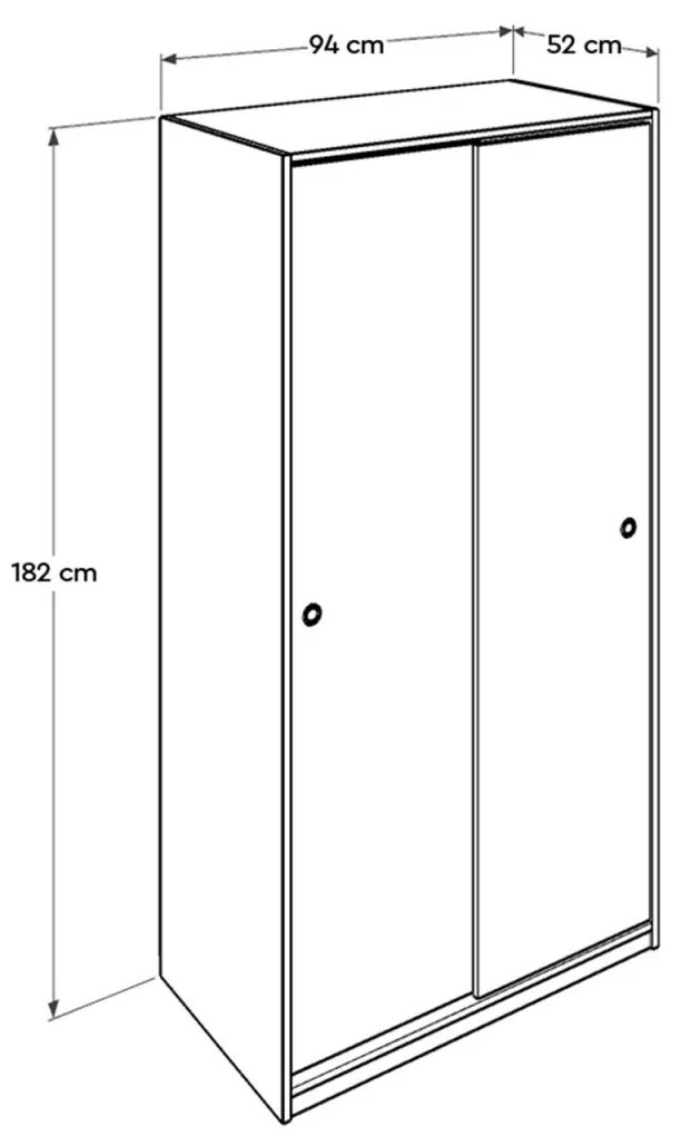 Šatníková skriňa Swed 94 cm biela