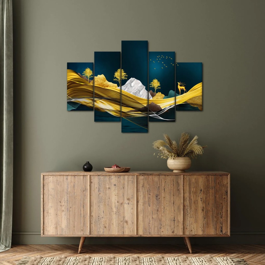 Obraz - Jeleň v krajine (150x105 cm)