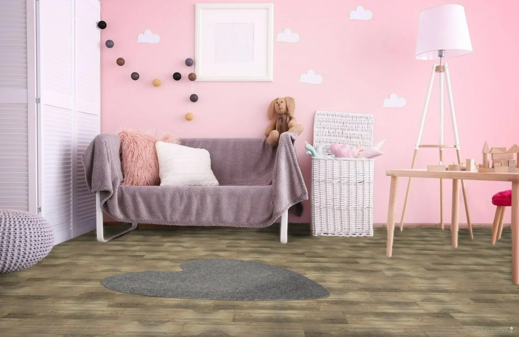 Kusový koberec Color Shaggy šedý srdca, 120x120, šedá, obývacia izba, Vopi