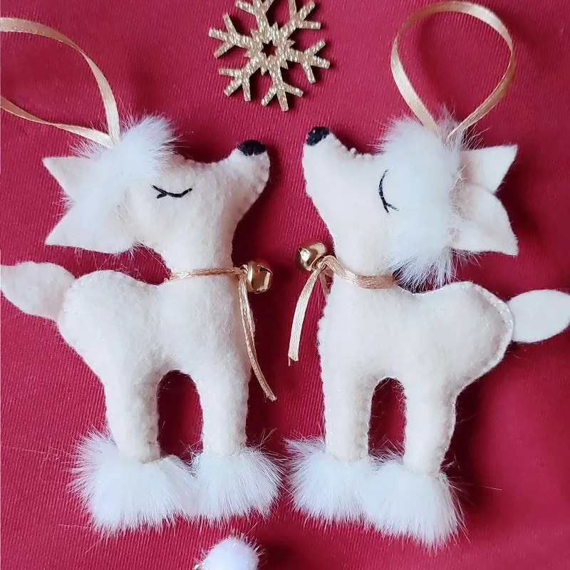 Ručne šité vianočné ozdoby Srnky mix