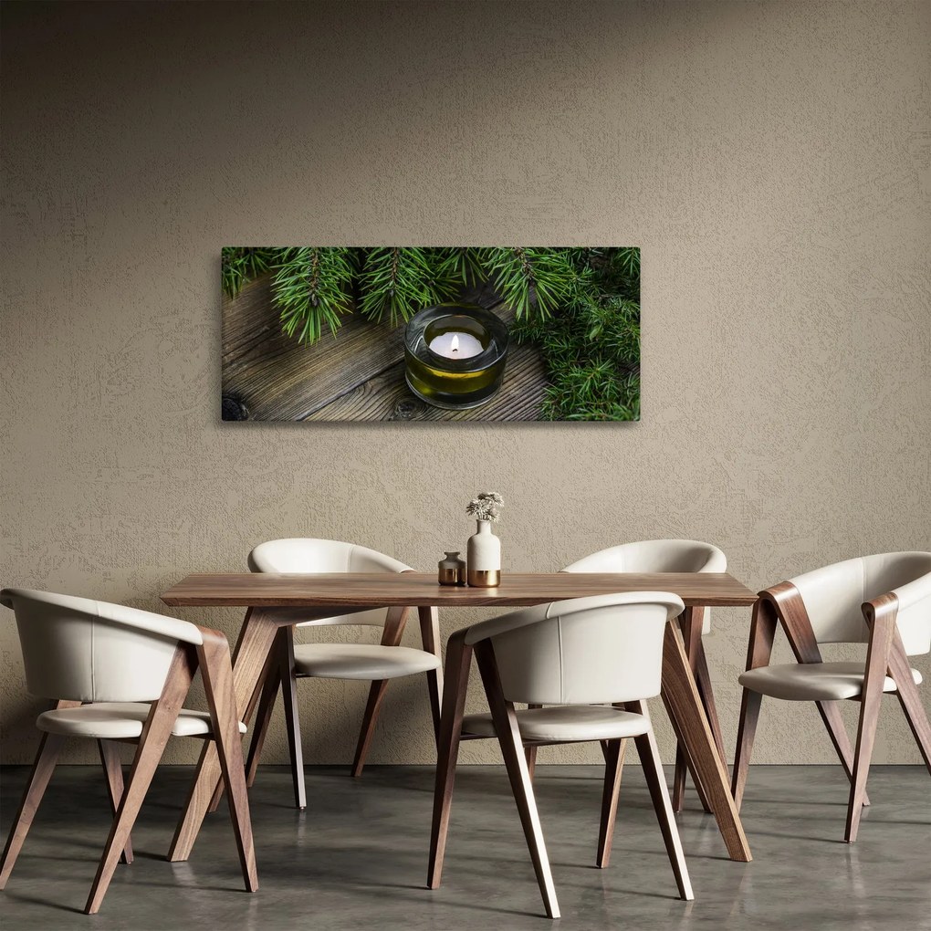 Obraz - vianočná sviečka (120x50 cm)