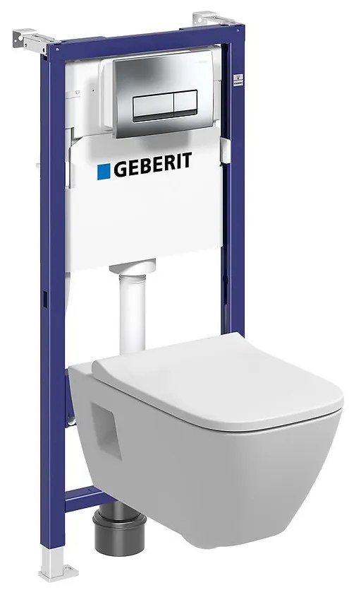 Podomietková zostava + tlačidlo Delta 50 chróm + WC misa Selnova