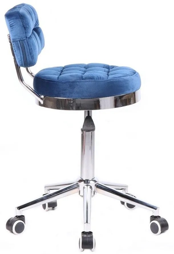 LuxuryForm DESIGN Stolička VIGO VELUR na strieborné základni s kolieskami - modrá