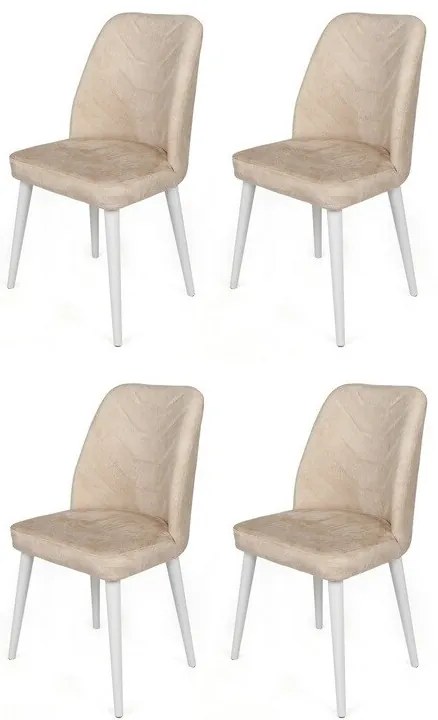 Súprava jedálenských stoličiek Dallas Beige and White, 4 ks