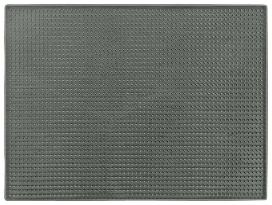 Sivá gumová odkvapkávacia podložka na riad 40x30 cm Maxi – Wenko