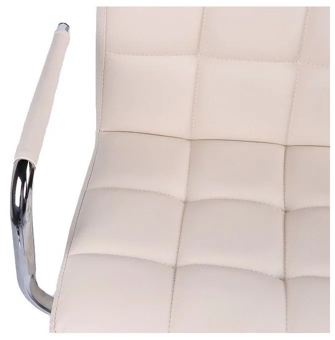 LuxuryForm DESIGN Stolička VERONA na čiernej podstave s kolieskami - krémová