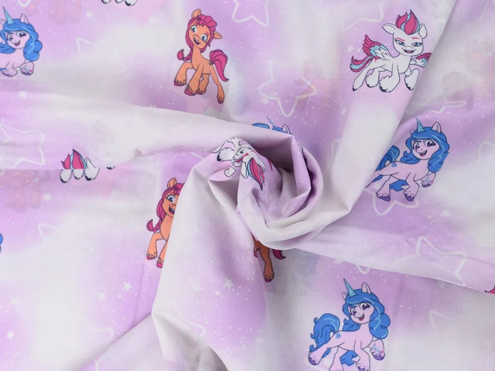 Detské bavlnené obliečky MY LITTLE PONY STARS biele Rozmer obliečky: 60 x 70 cm | 140 x 200 cm