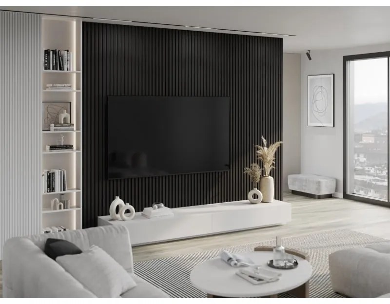 Mexen Lam-B, akustické stenové lamely 275 × 30 cm, HDF doska 4 mm, technická dyha, eben čierny, S100-275307-3015-023