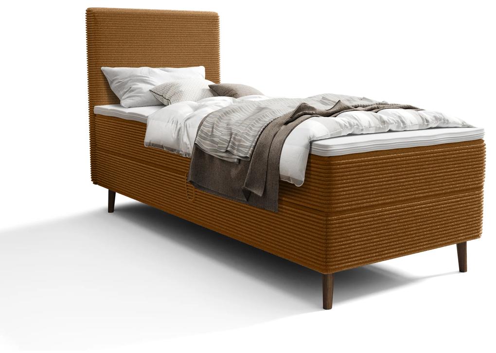 Jednolôžková posteľ 80 cm Napoli Comfort (karamelová) (s roštom, bez úl. priestoru). Vlastná spoľahlivá doprava až k Vám domov. 1082477