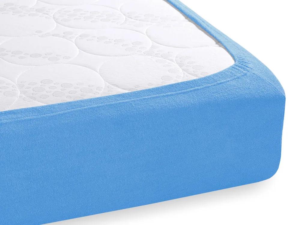 Froté napínacie prestieradlo na extra vysoký matrac FR-015 Svetlo modré 100 x 200 - výška 40 cm