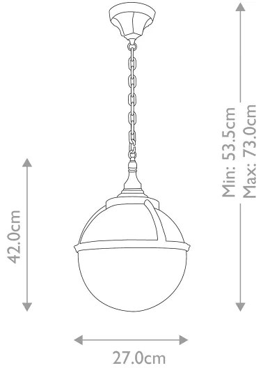 Elstead GLENBEIGH-CHAIN - Vonkajší luster na reťazi GLENBEIGH 1xE27/60W/230V IP44