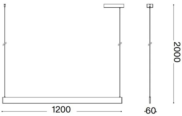 Ideal Lux - LED Luster na lanku DESK LED/36W/230V 120 cm CRI 90 biela
