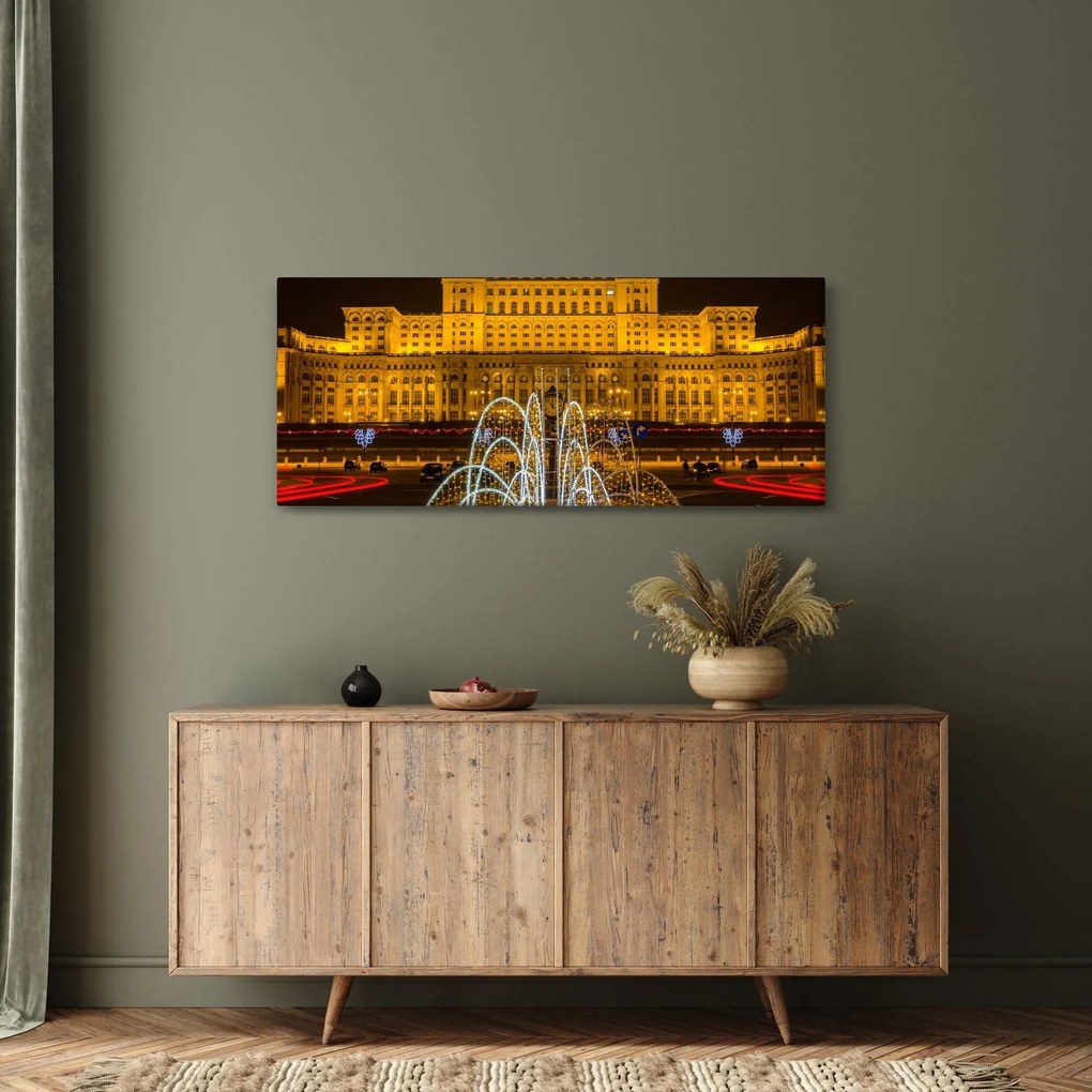 Obraz - Palác parlamentu, Bukurešť Rumunsko (120x50 cm)