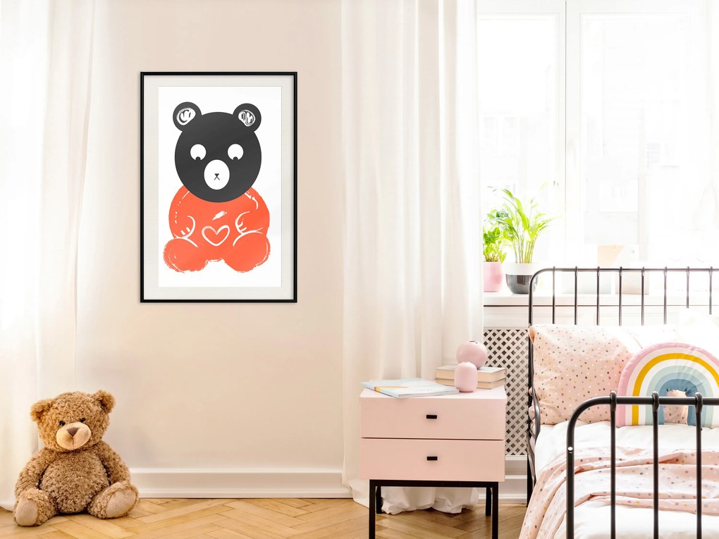 Artgeist Plagát - Thoughtful Bear [Poster] Veľkosť: 30x45, Verzia: Zlatý rám s passe-partout