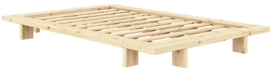 Jednolôžková posteľ z borovicového dreva s roštom v prírodnej farbe 120x200 cm Japan – Karup Design