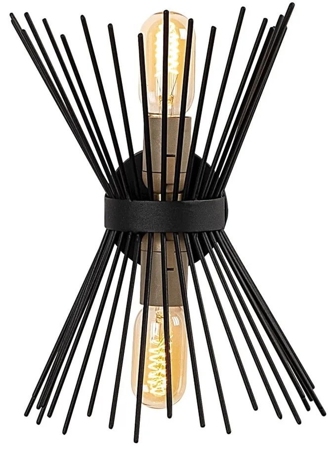 Čierne nástenné svietidlo Kirpi – Opviq lights