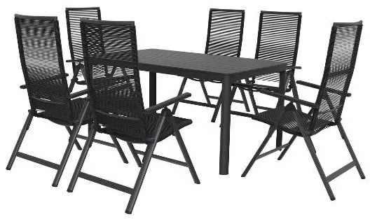 Livarno home Záhradný stôl Miami + Záhradné kreslo Miami, 6 kusov  (800008476)