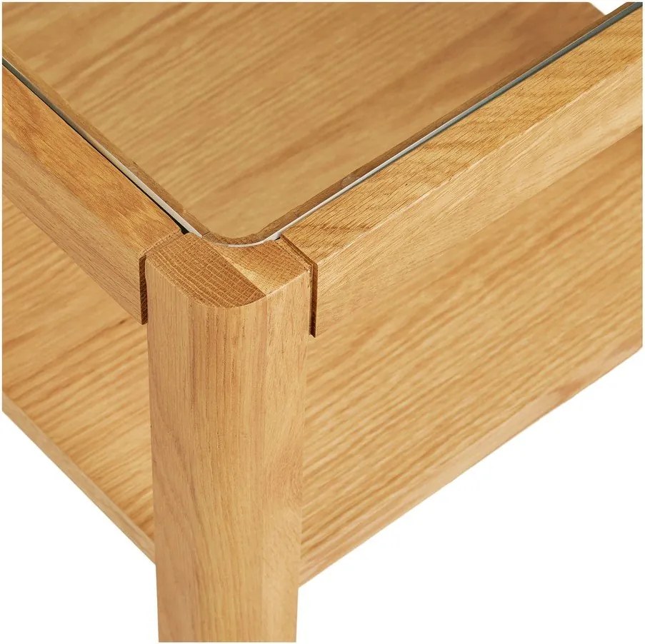 Odkladací stolík so sklenenou doskou 40x40 cm Lourmarin – House Nordic