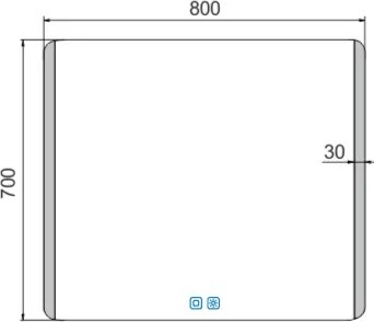 Nimco LED zrkadlo 800x700 s dvoma dotykovými senzormi - ZP 17003VX