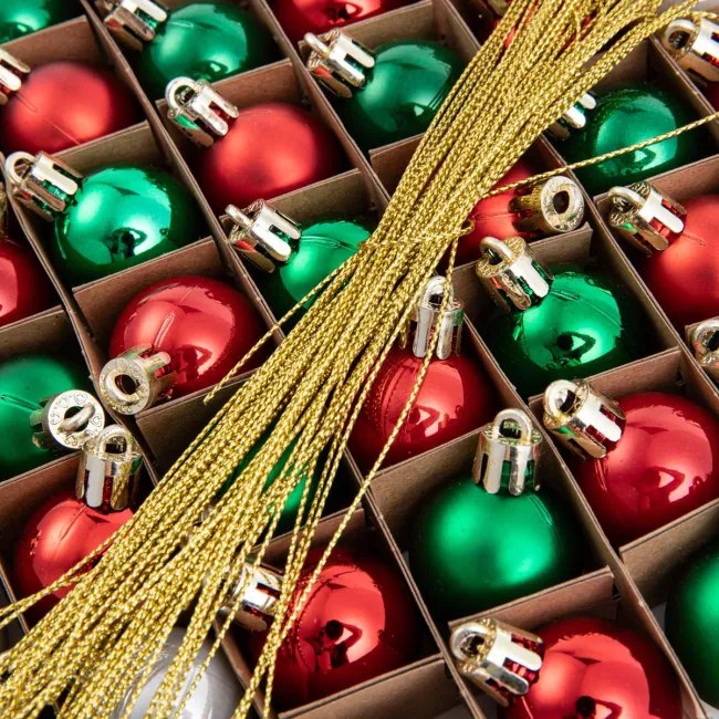 Vianočné guľky GERONI farebné 714511 (48ks)