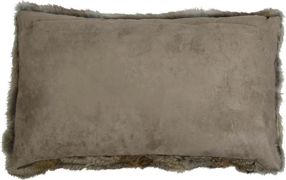 Vankúš z králičie kože Rabbi hnedá - 50 * 30 * 10cm