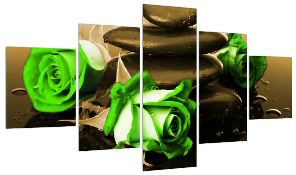 Obraz zelených ruží (K011423K12570)