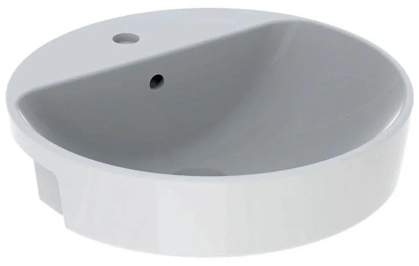 GEBERIT VariForm okrúhle polozápustné umývadlo s otvorom, s prepadom, priemer 500 mm, 500.782.01.2