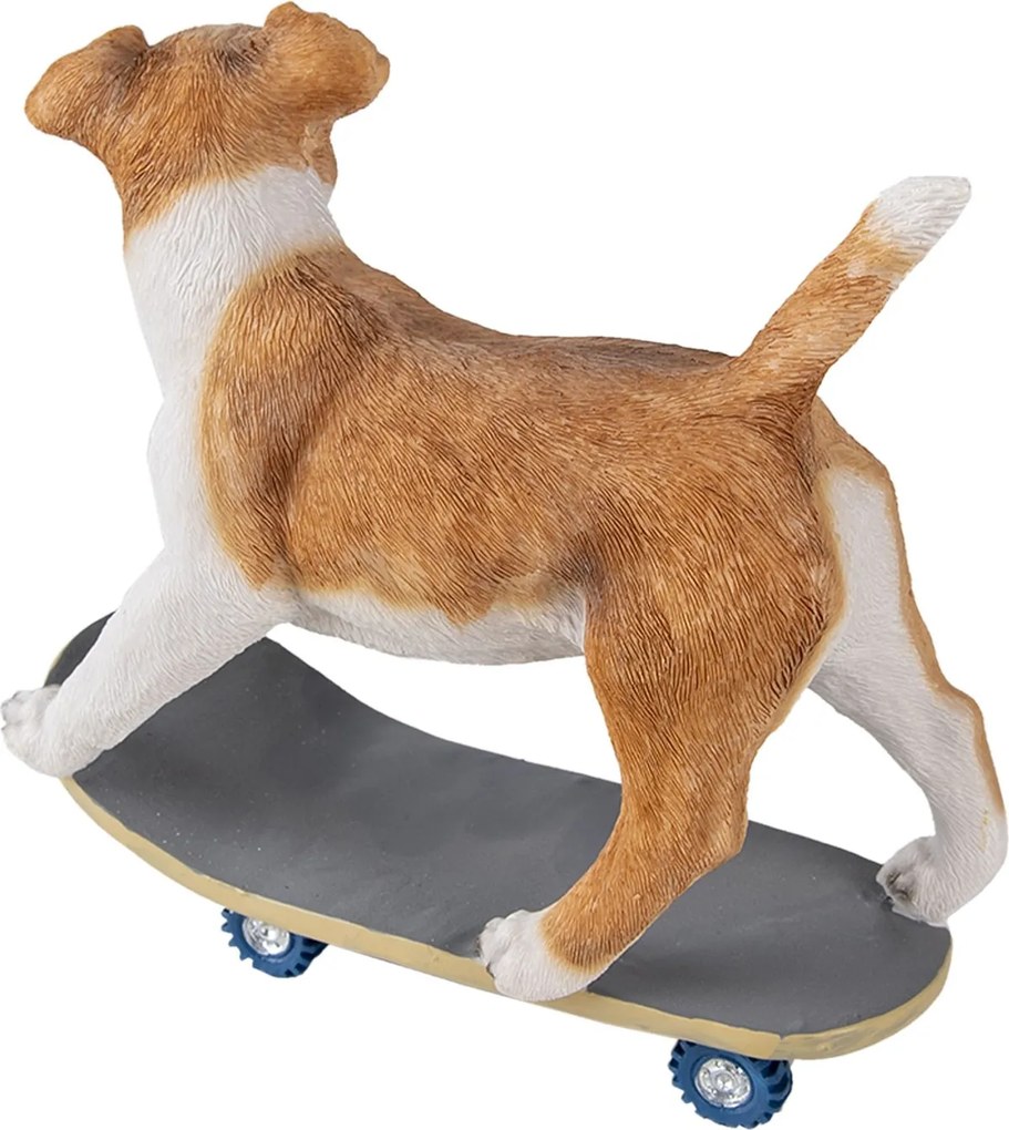 Dekoratívne soška psíka na skateboarde - 18 * 9 * 18 cm