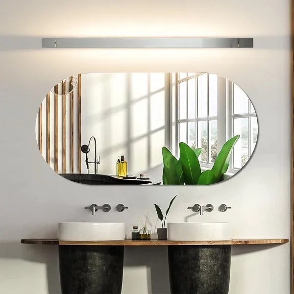 Brilagi-LED Kúpeľňové osvetlené zrkadlá AQUA LINE LED/24W/230V 90 cm IP44 lesklý chróm