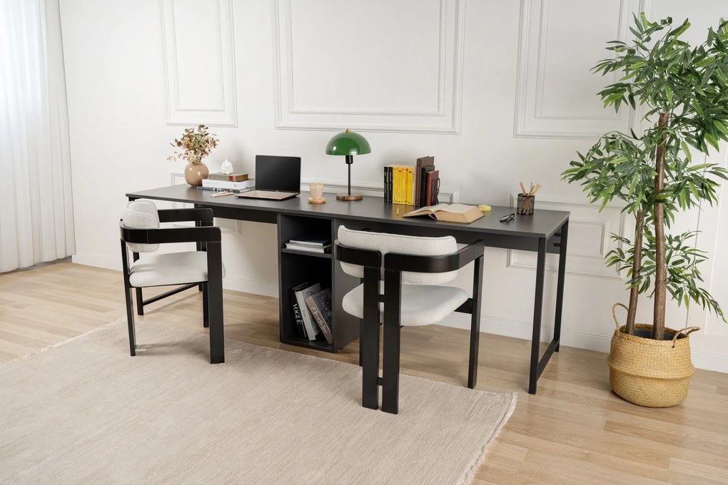 Kancelářská sestava pro 2 osoby TWIN antracitová