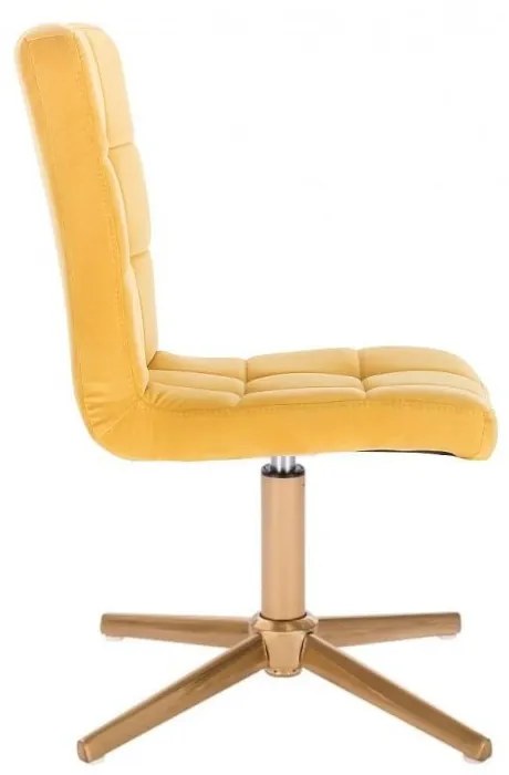LuxuryForm DESIGN Stolička TOLEDO VELUR na zlatom kríži - žltá