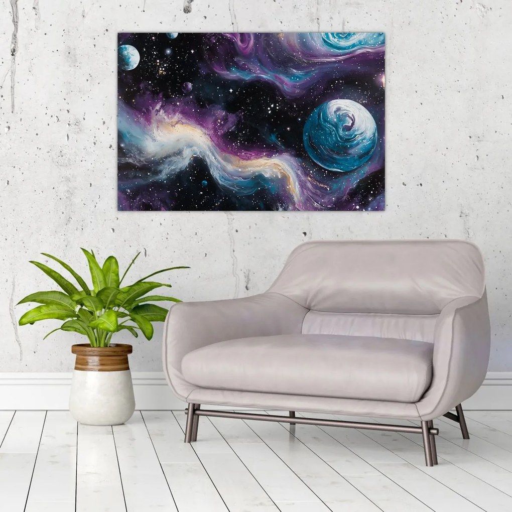 Obraz - Maľovaný vesmír (90x60 cm)