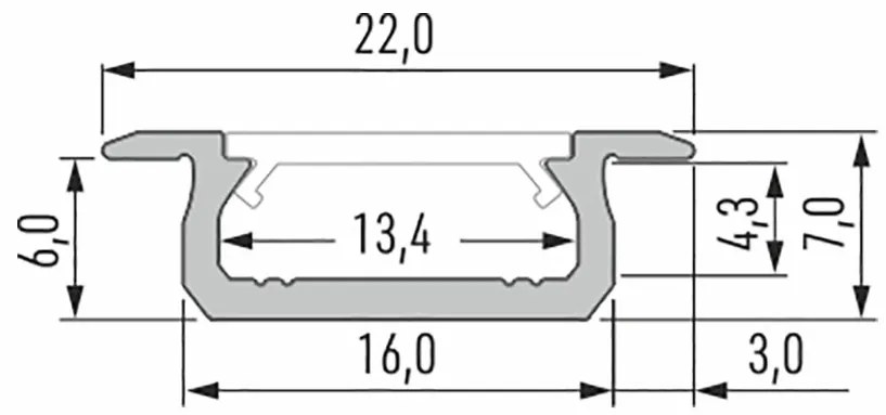 Led-Labs LED profil LUMINES typ Z čierny elox 2,02m