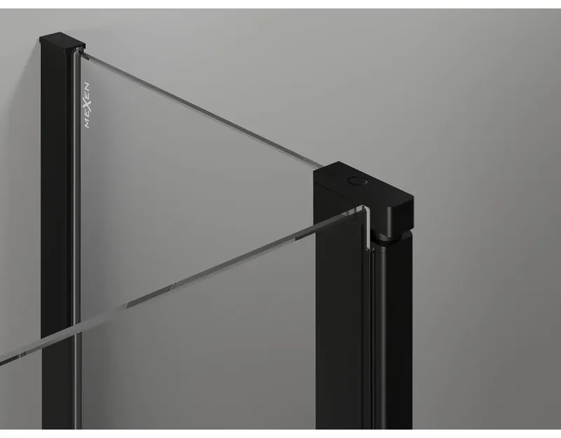 Mexen, Mexen Mist Duo výklopný sprchový kút 100 x 95 cm, čierny rám - 8A4-100L-095P-70-70