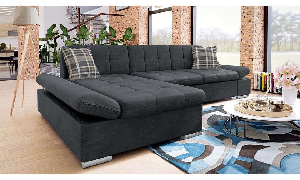 Rohová rozkladacia sedacia súprava Laviva Premium, Dostupné poťahy: Piano 17, Strana: pravá