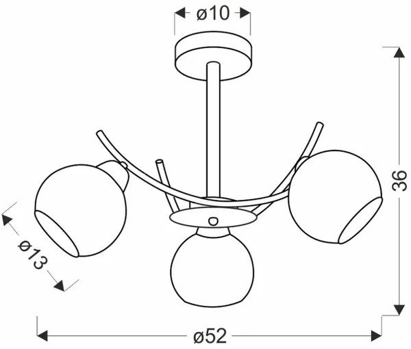 Luster na tyči AMOS 3xE27/40W/230V zlatá