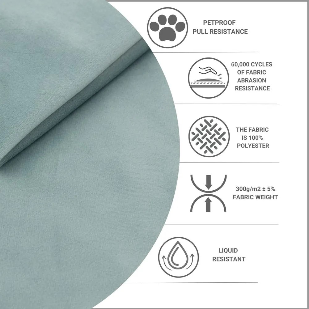 Čalúnená dvojlôžková posteľ v mentolovej farbe s úložným priestorom s roštom 160x200 cm Noto – Maison de Rêve