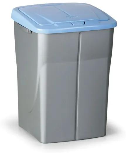 Plastový odpadkový kôš s vekom, 45 l, 370 x 365 x 515 mm, modré veko